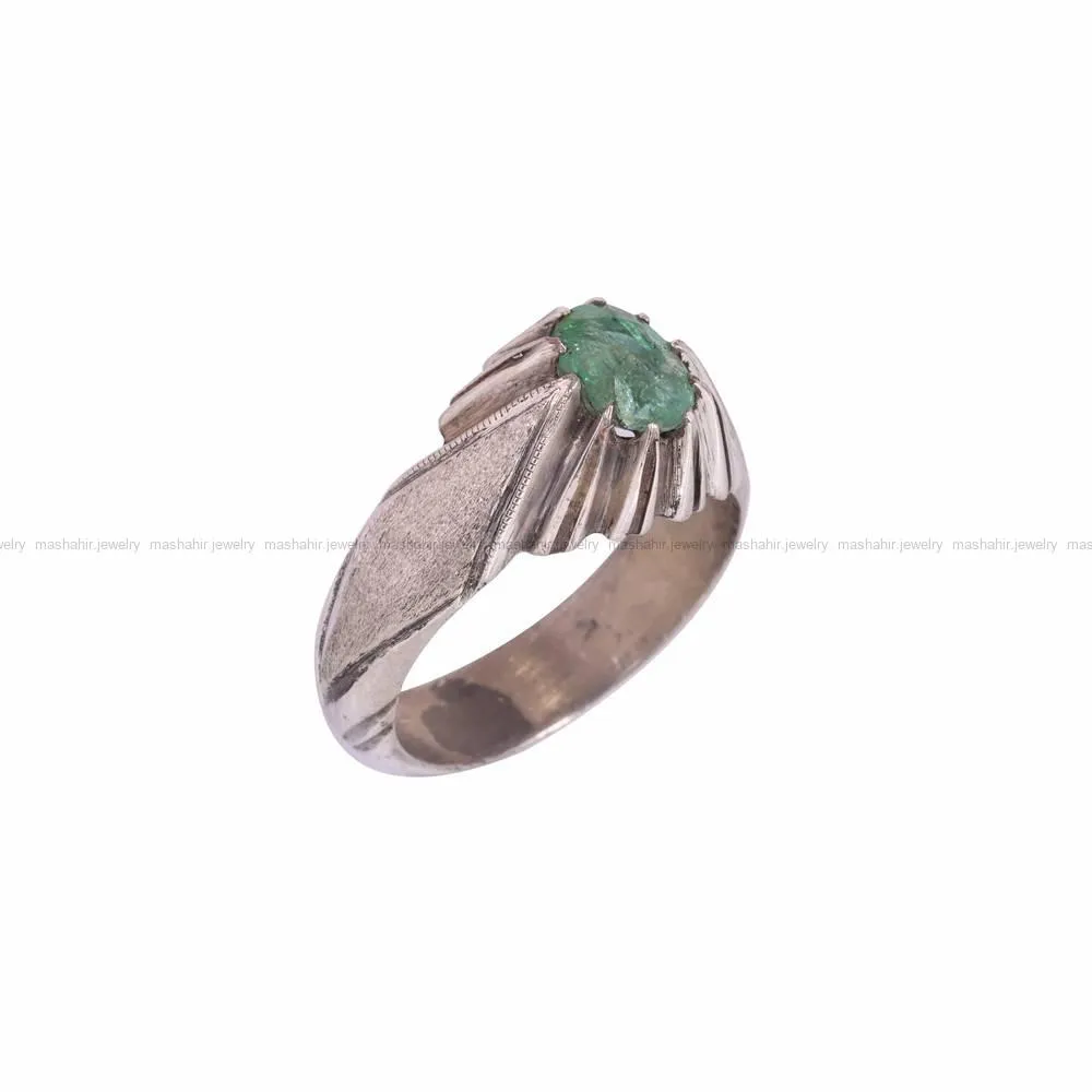انگشتر زمرد مردانه کد 4620