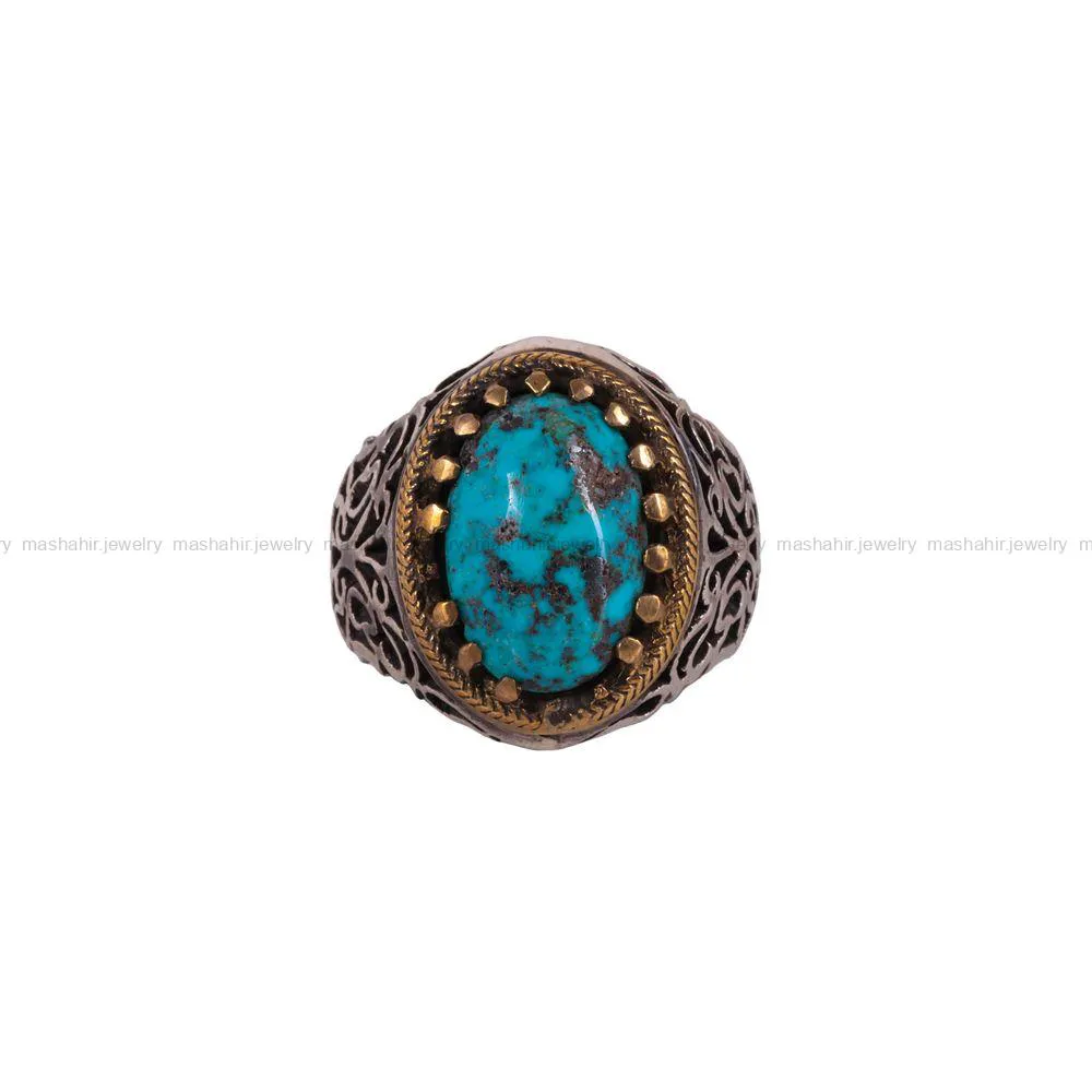 انگشتر فیروزه شجری مردانه کد 2978