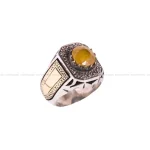 انگشتر یاقوت زرد مردانه کد 4660