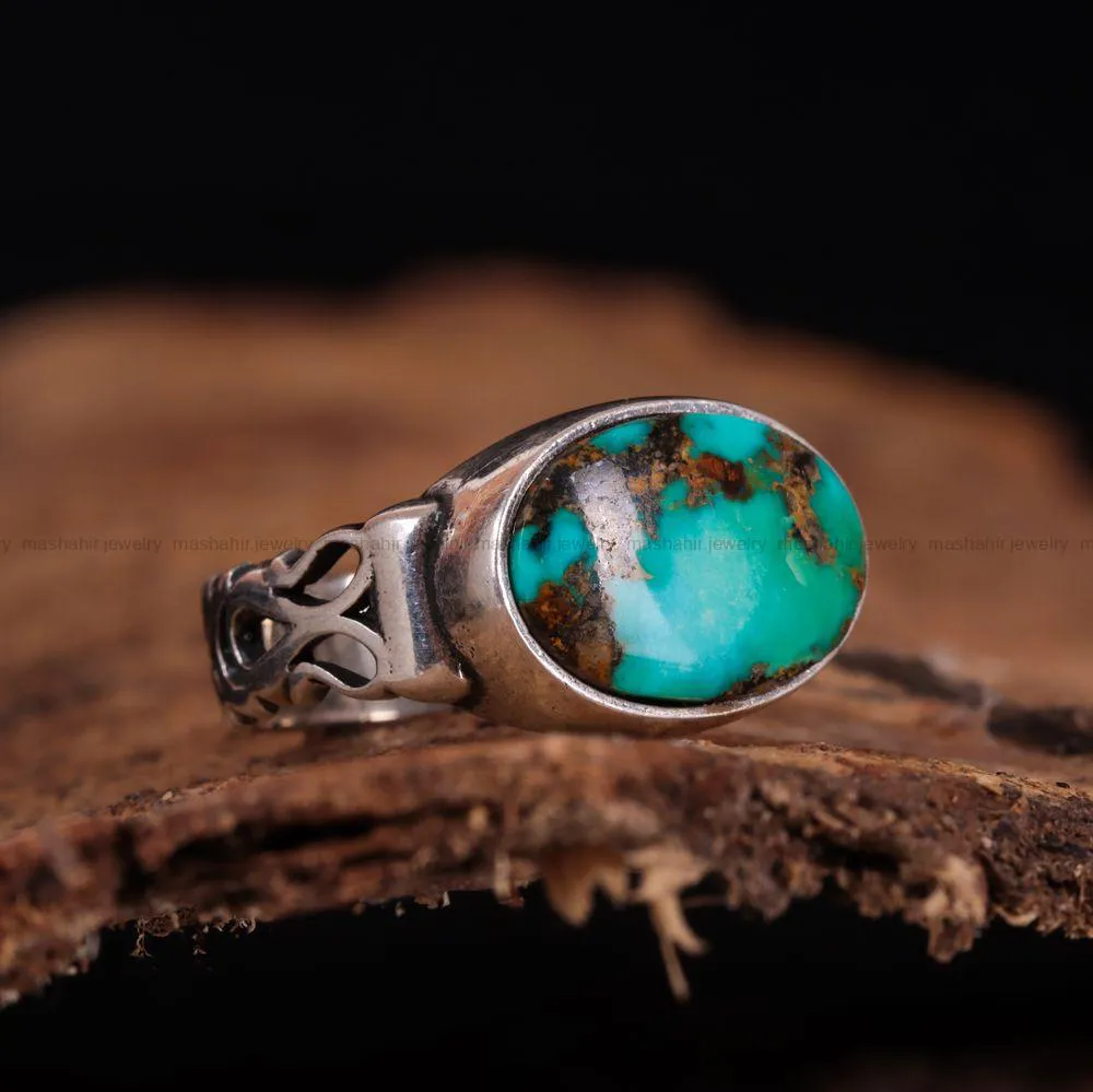 انگشتر فیروزه شجری مردانه کد 2910
