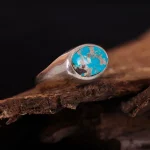 انگشتر فیروزه شجری مردانه کد 2915