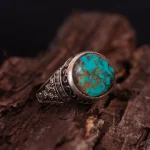 انگشتر فیروزه شجری مردانه کد 2921