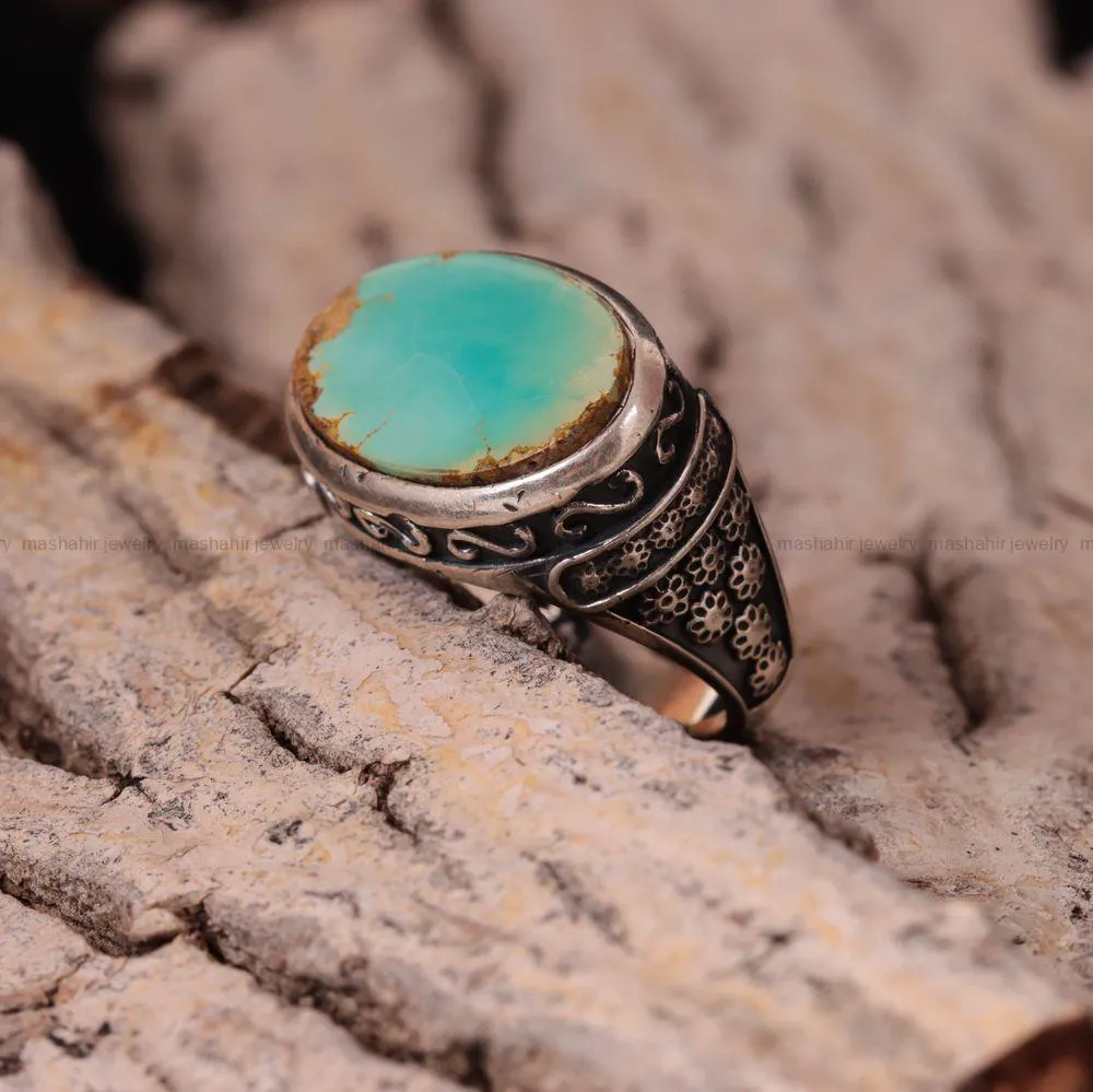 انگشتر فیروزه شجری مردانه کد 2924