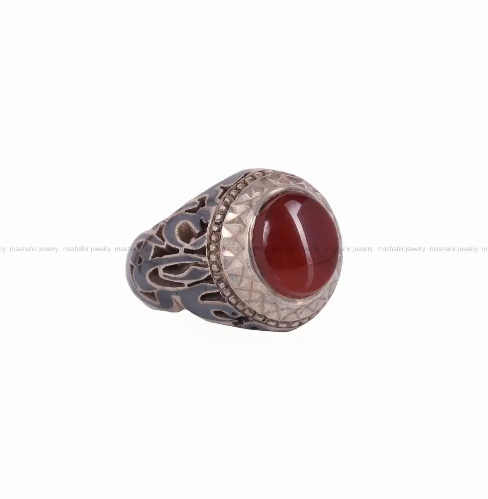 انگشتر عقیق مردانه کد 4579