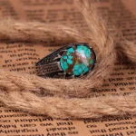 انگشتر فیروزه شجری مردانه کد 2952