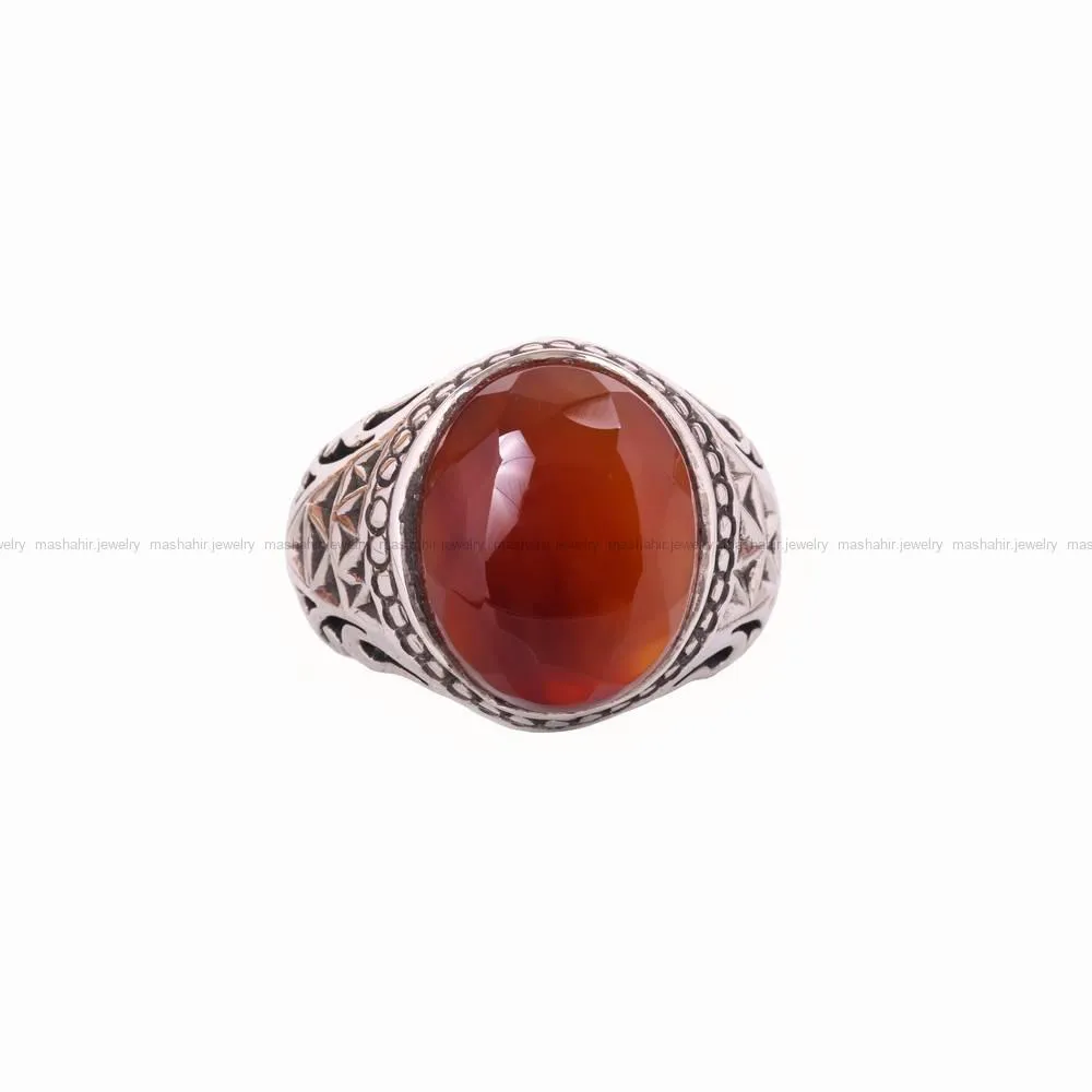 انگشتر عقیق مردانه کد 4590