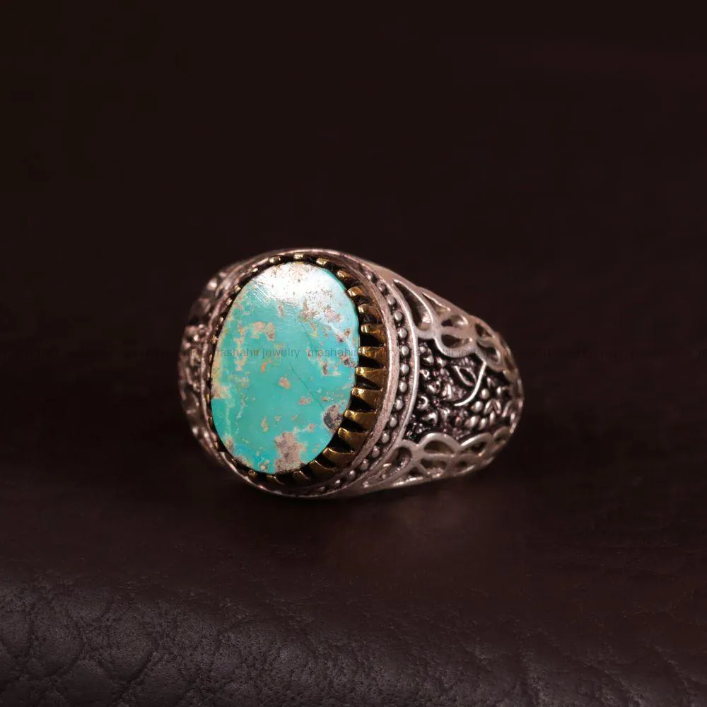 انگشتر فیروزه شجری مردانه کد 2975