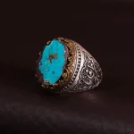 انگشتر فیروزه شجری مردانه کد 2976