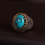 انگشتر فیروزه شجری مردانه کد 2978
