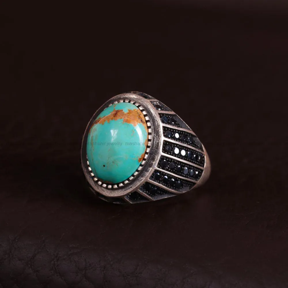 انگشتر فیروزه شجری مردانه کد 2979