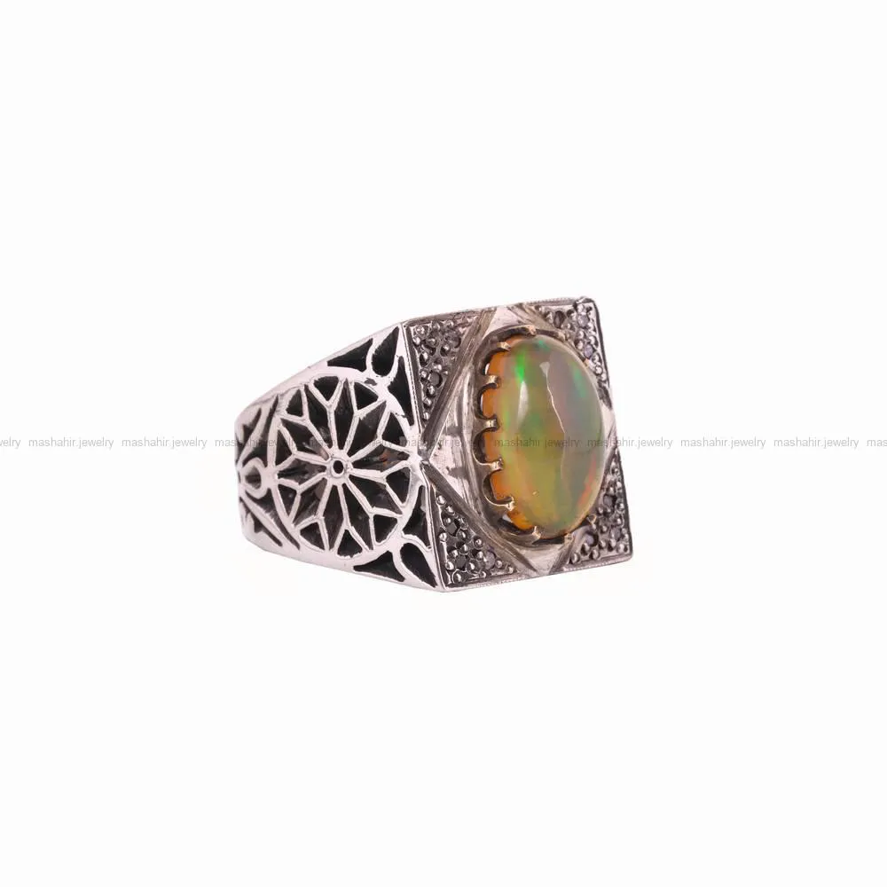 انگشتر اوپال مردانه کد 4603