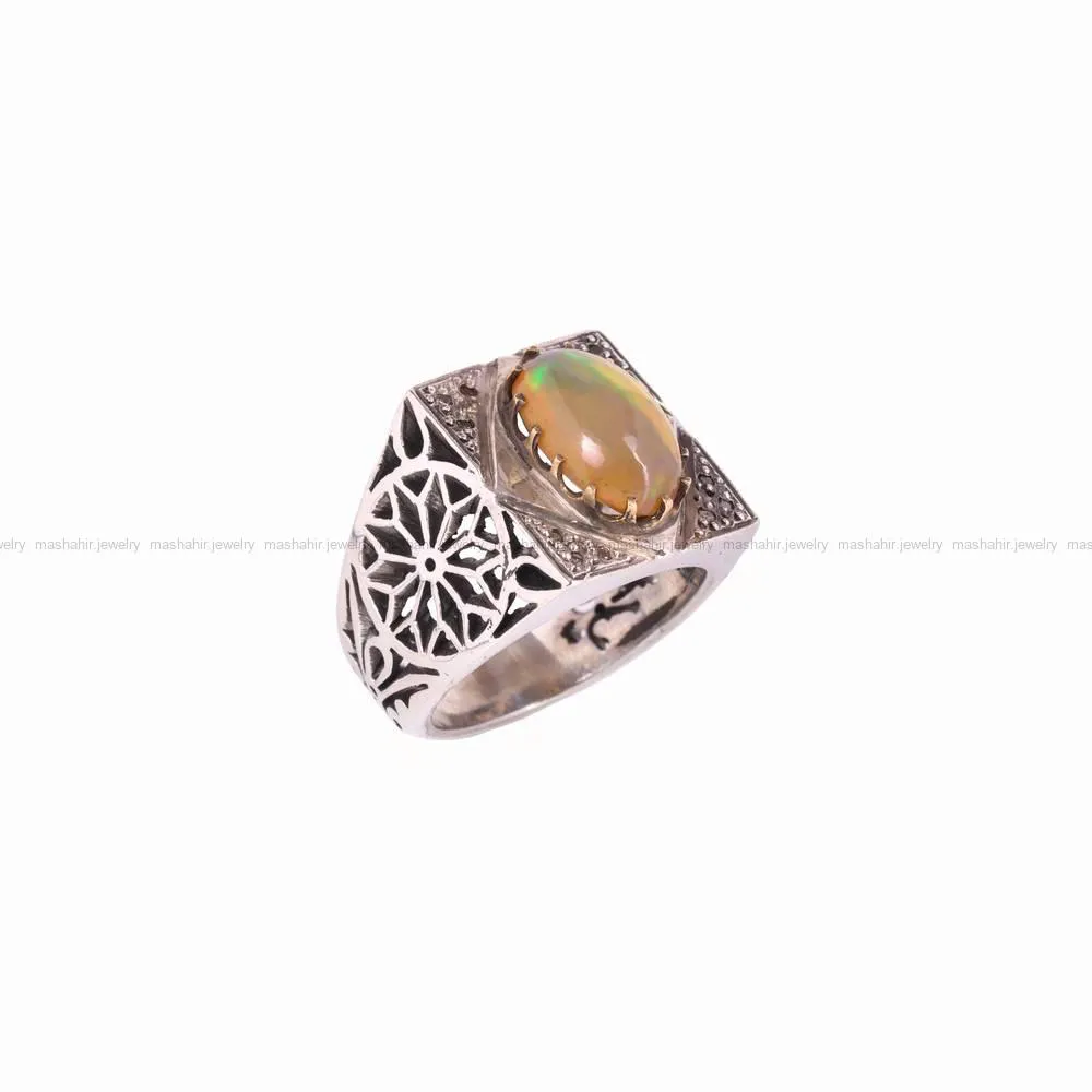 انگشتر اوپال مردانه کد 4603