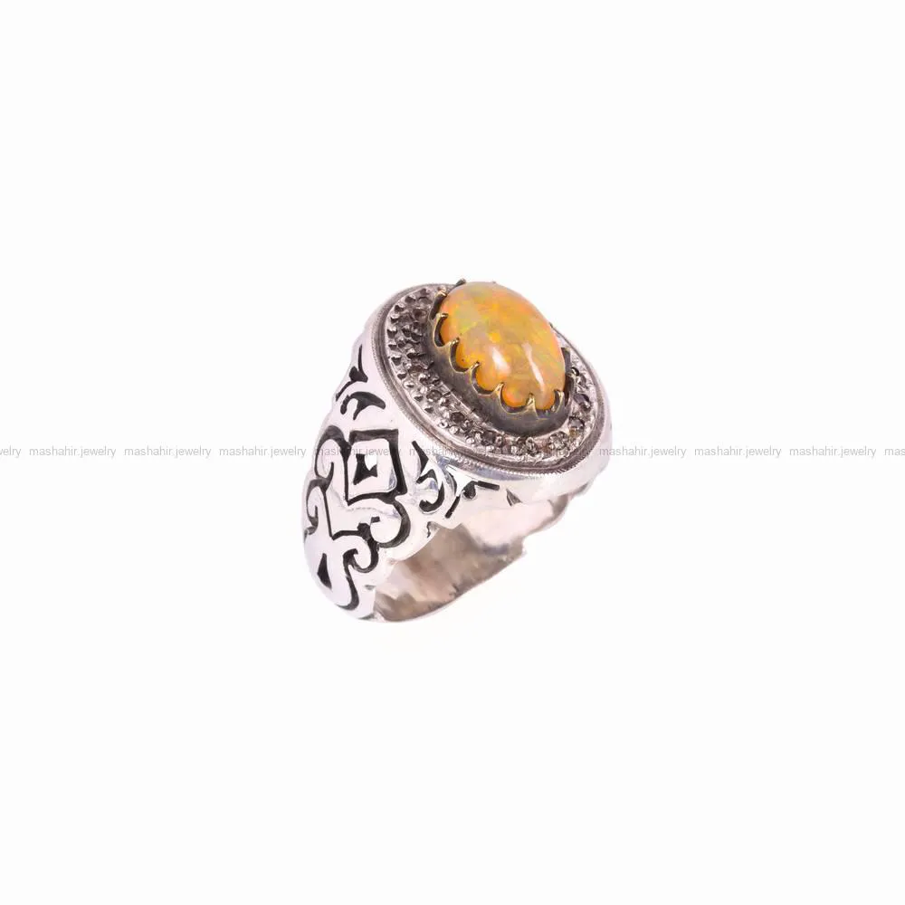 انگشتر اوپال مردانه کد 4608