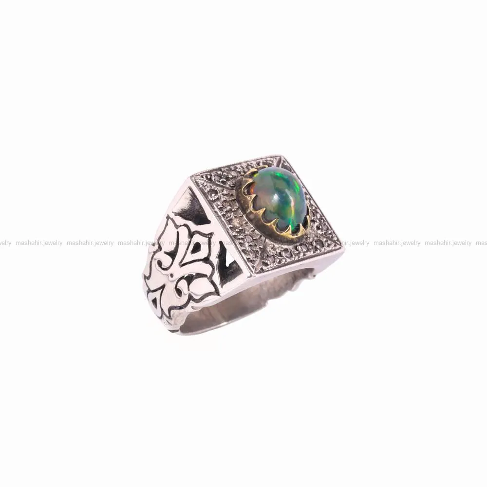 انگشتر اوپال مردانه کد 4614