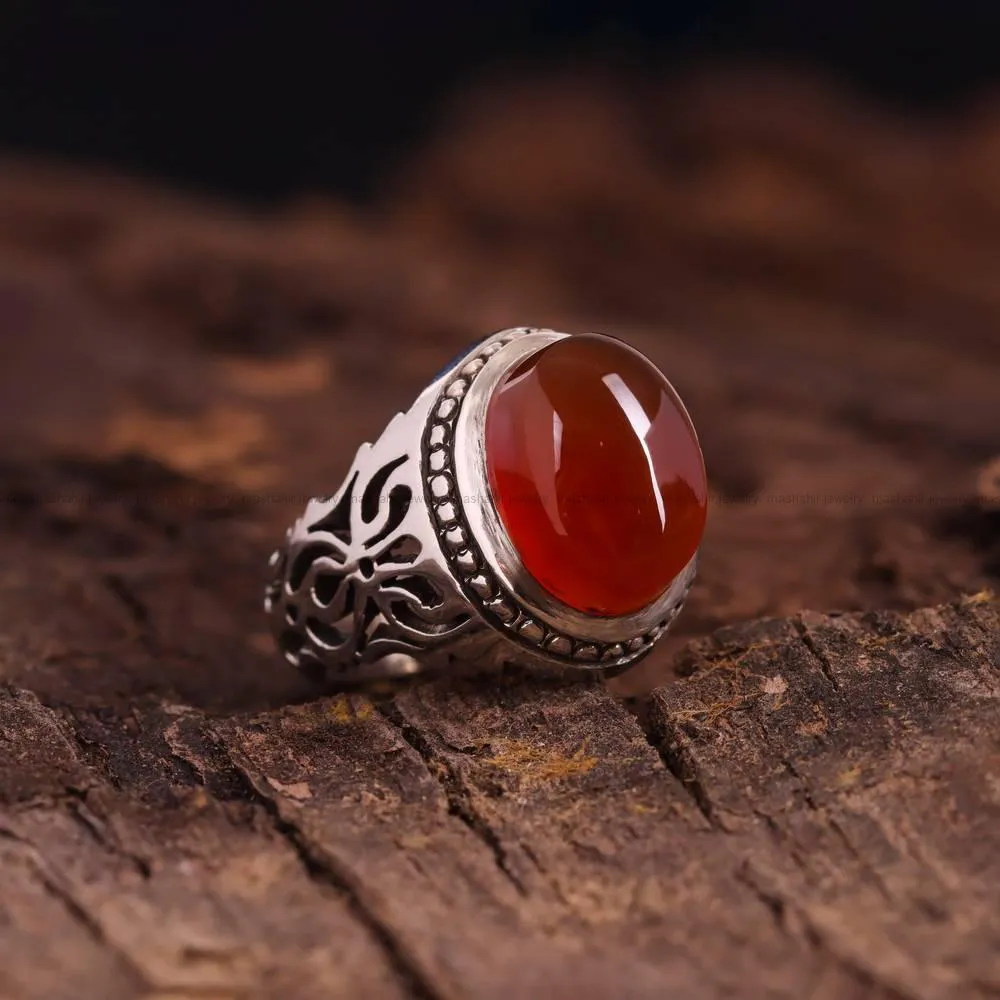 انگشتر عقیق مردانه کد 4578