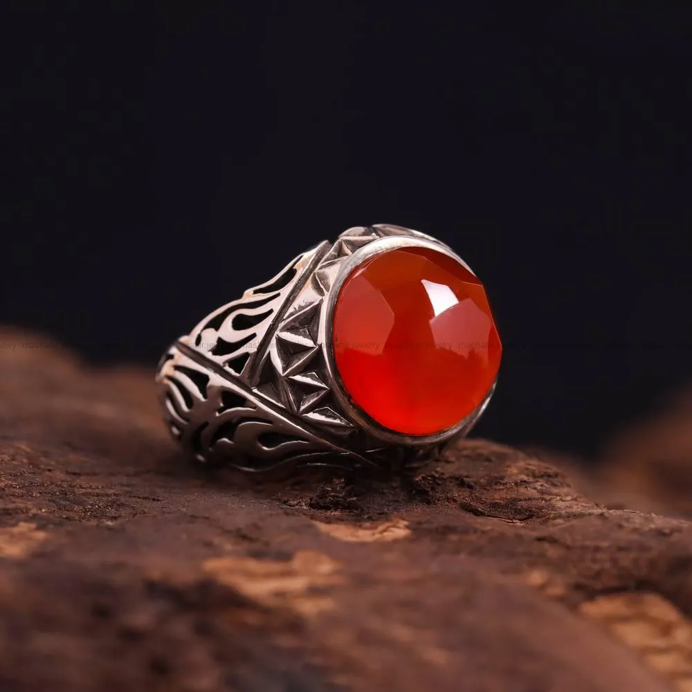 انگشتر عقیق مردانه کد 4581