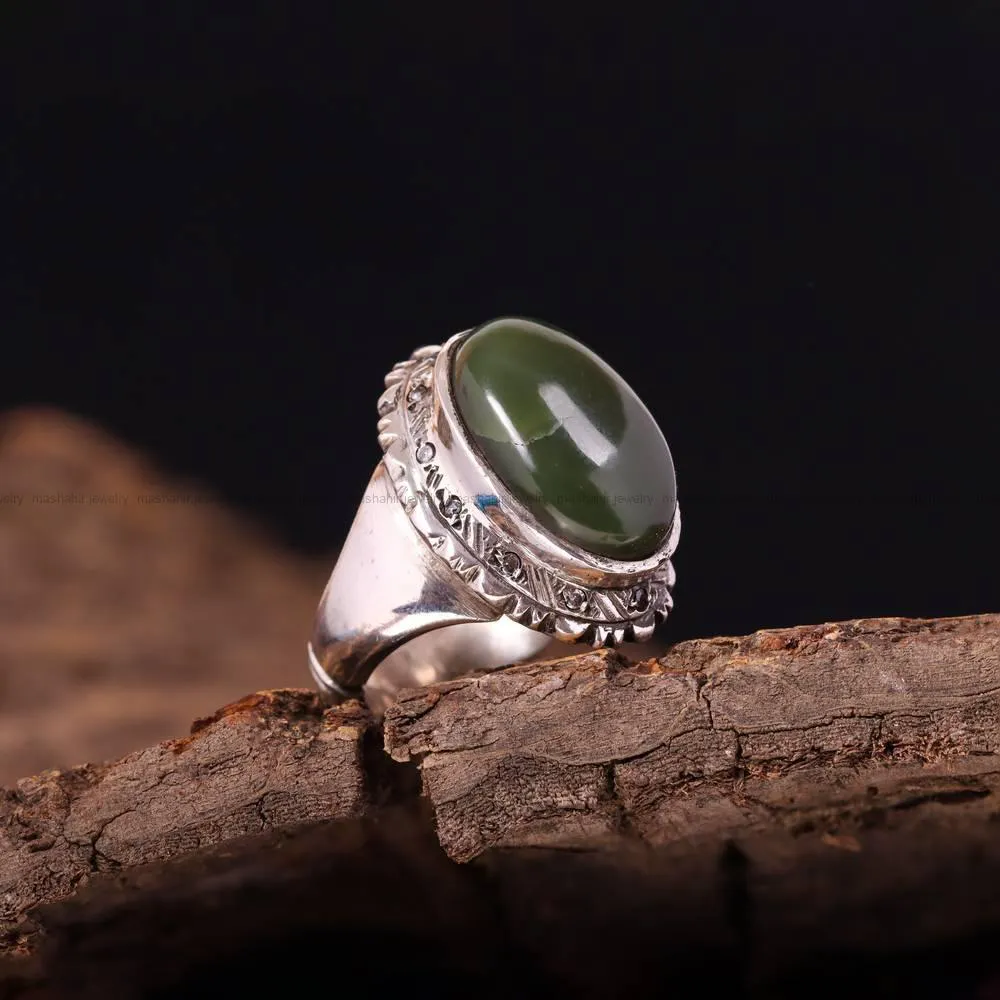 انگشتر یشم مردانه کد 4587