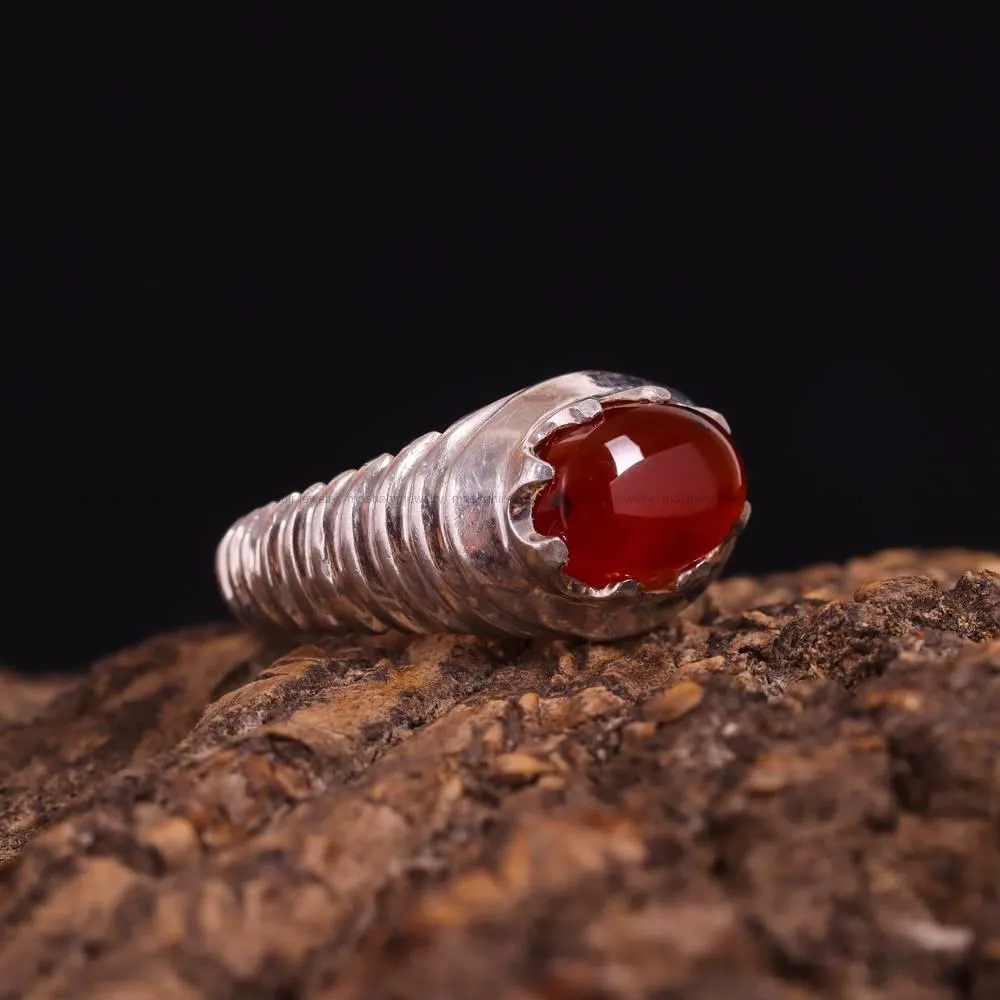 انگشتر عقیق مردانه کد 4589