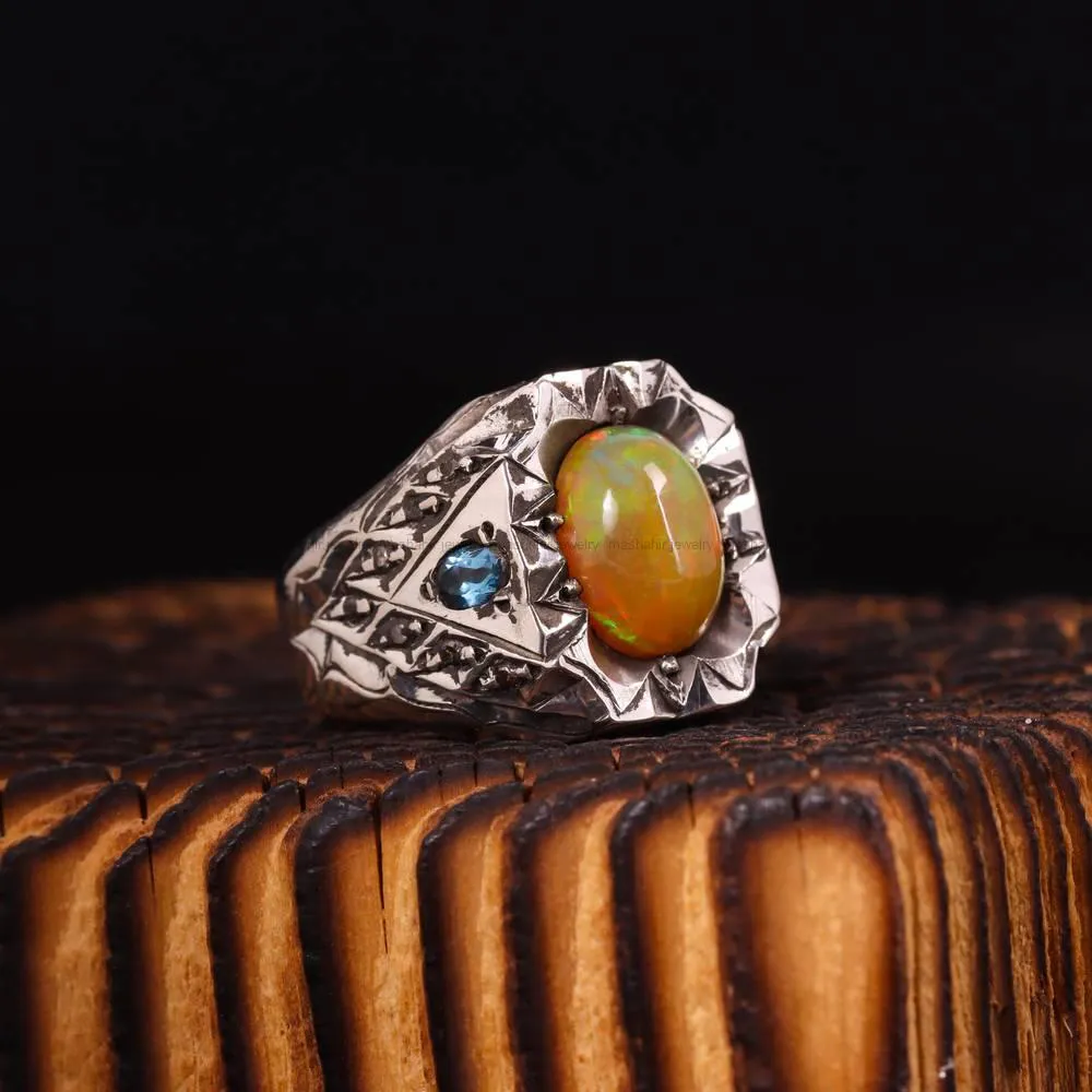 انگشتر اوپال مردانه کد 4604