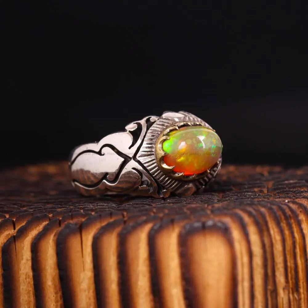 انگشتر اوپال مردانه کد 4610