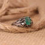 انگشتر زمرد مردانه کد 4630