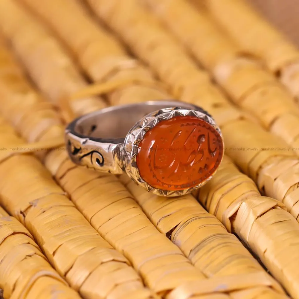 انگشتر عقیق مردانه کد 4643