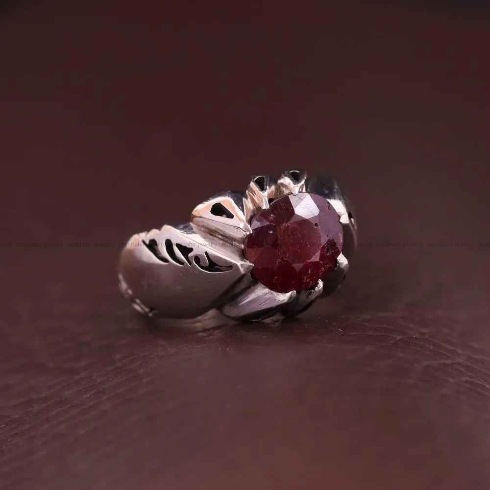 انگشتر یاقوت سرخ مردانه کد 4665