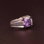 انگشتر آمیتیست مردانه کد 4666