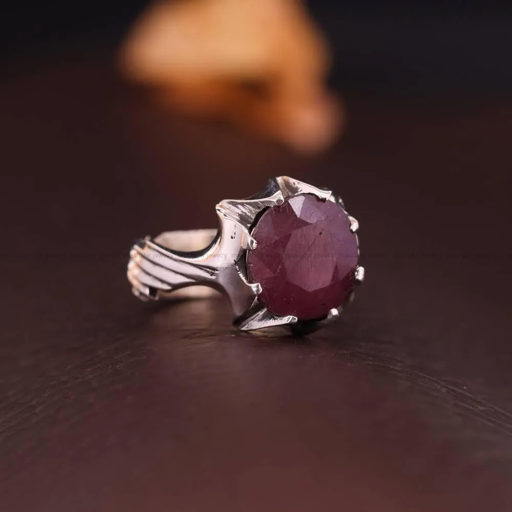 انگشتر یاقوت سرخ مردانه کد 4667