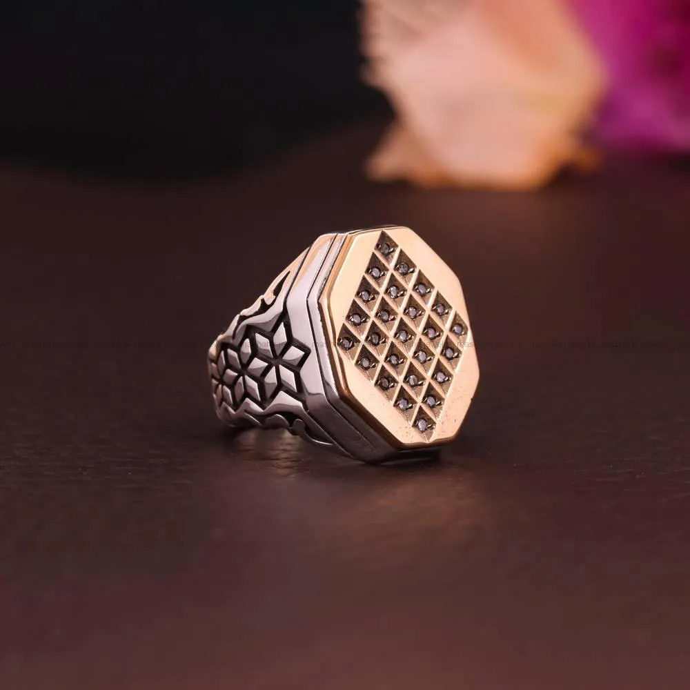 انگشتر صفحه برلیان مردانه کد 4673