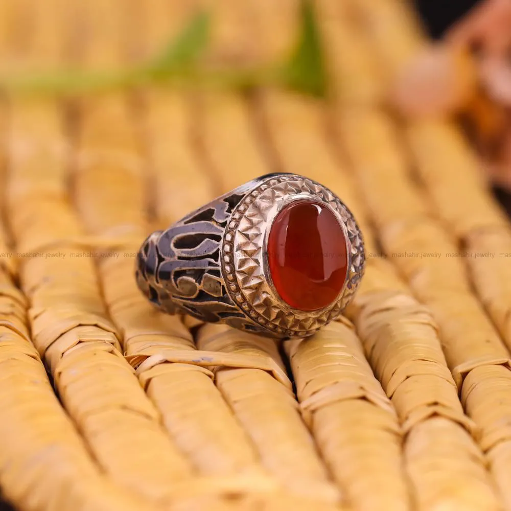 انگشتر عقیق مردانه کد 4738