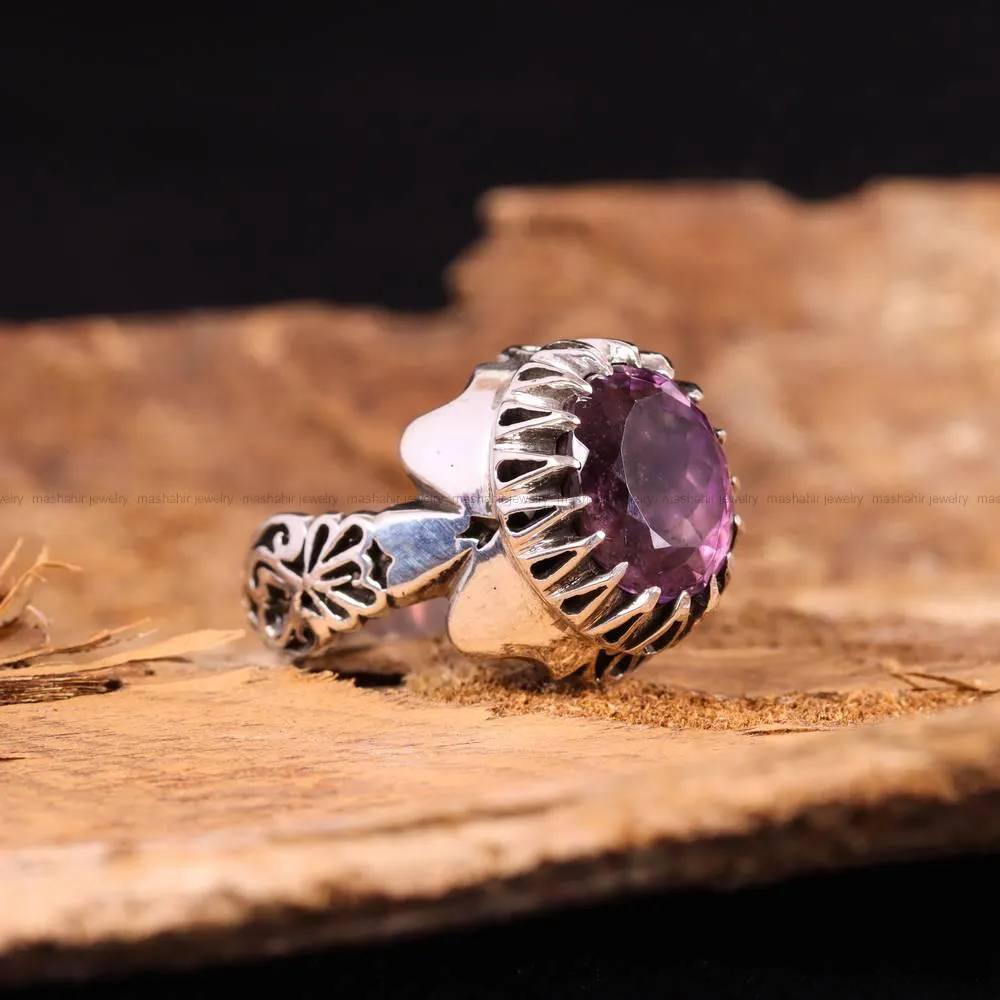 انگشتر آمیتیست مردانه کد 4753