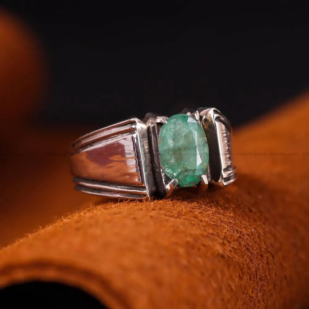 انگشتر زمرد مردانه کد 4761