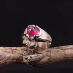 انگشتر ياقوت استار قرمز مردانه کد 4775