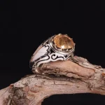 انگشتر یاقوت پرتقالی کد 4776