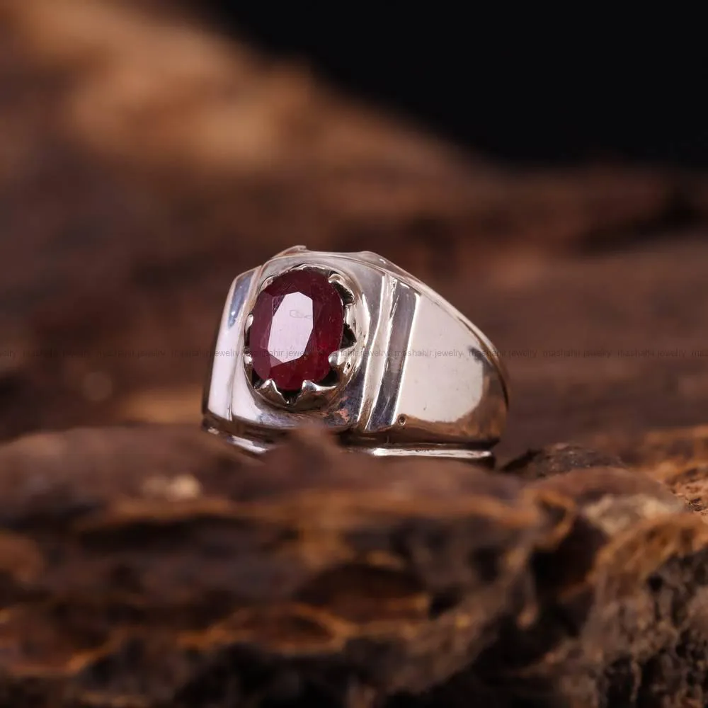 انگشتر یاقوت سرخ مردانه کد 4786