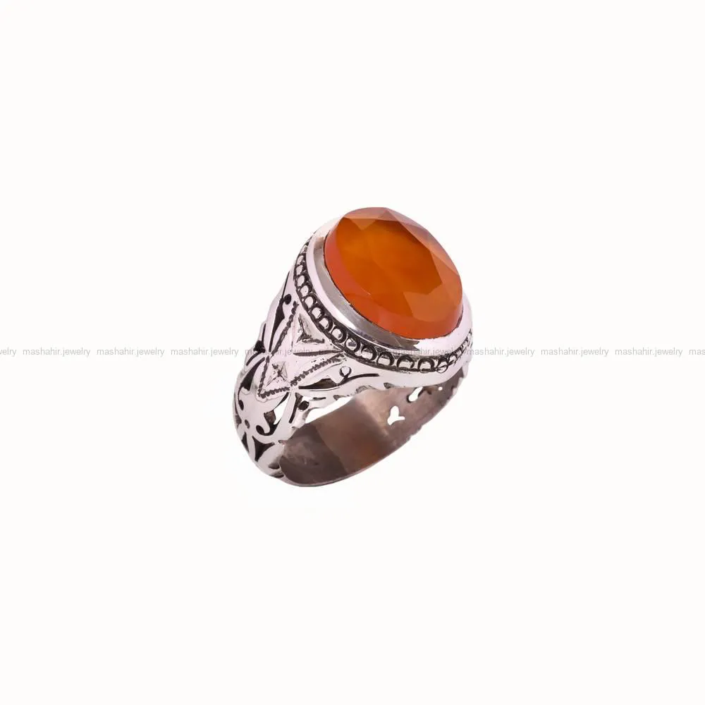 انگشتر عقیق مردانه کد 4773