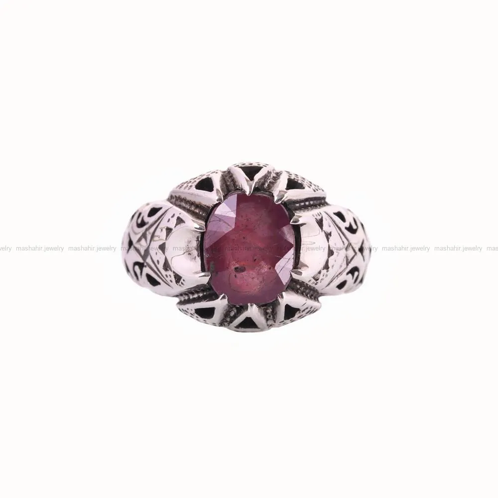 انگشتر یاقوت سرخ مردانه کد 4778