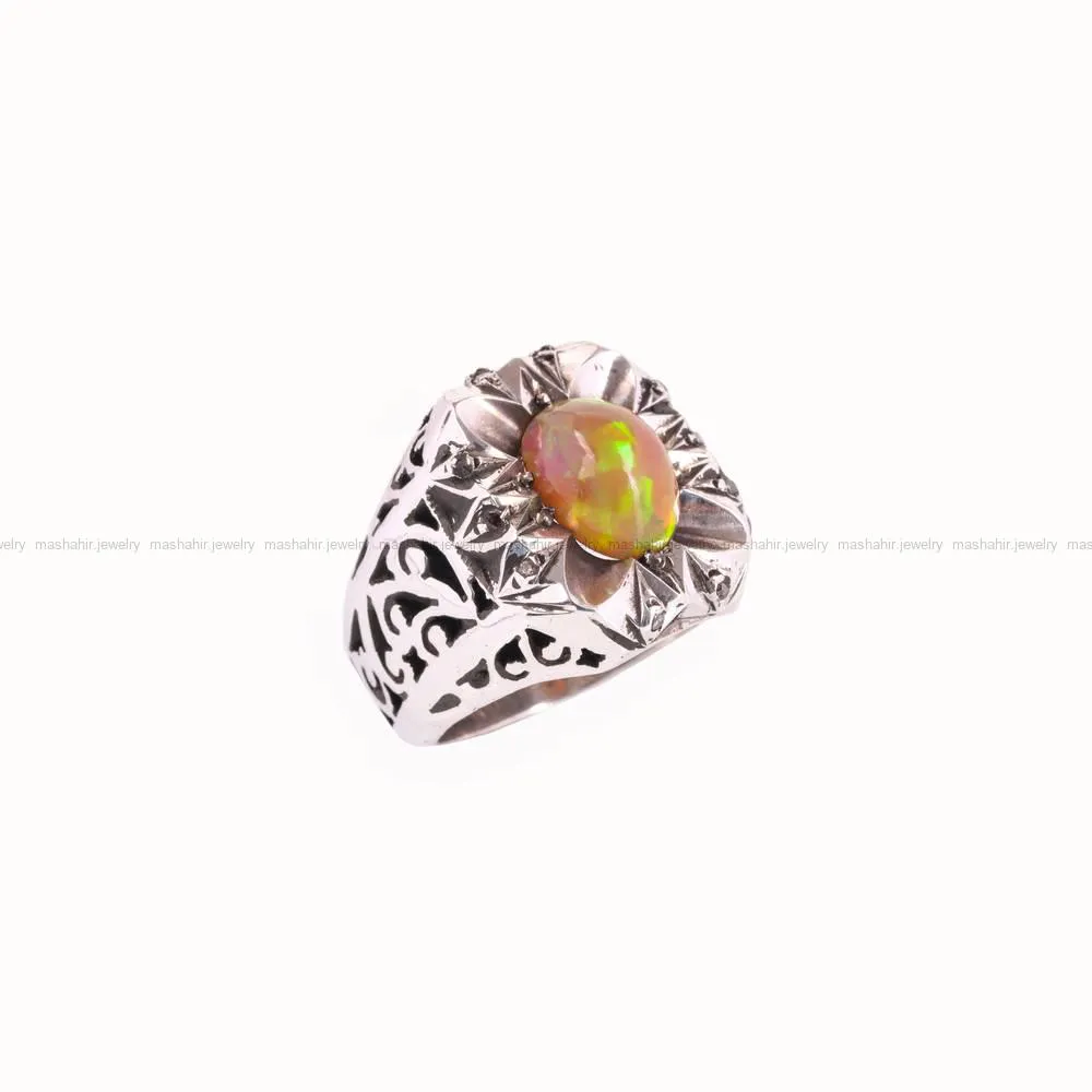 انگشتر اوپال مردانه کد 4878