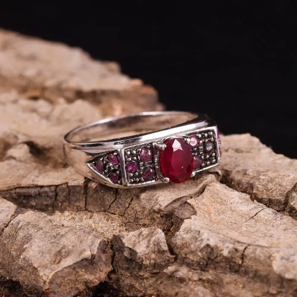 انگشتر یاقوت سرخ مردانه کد 4841