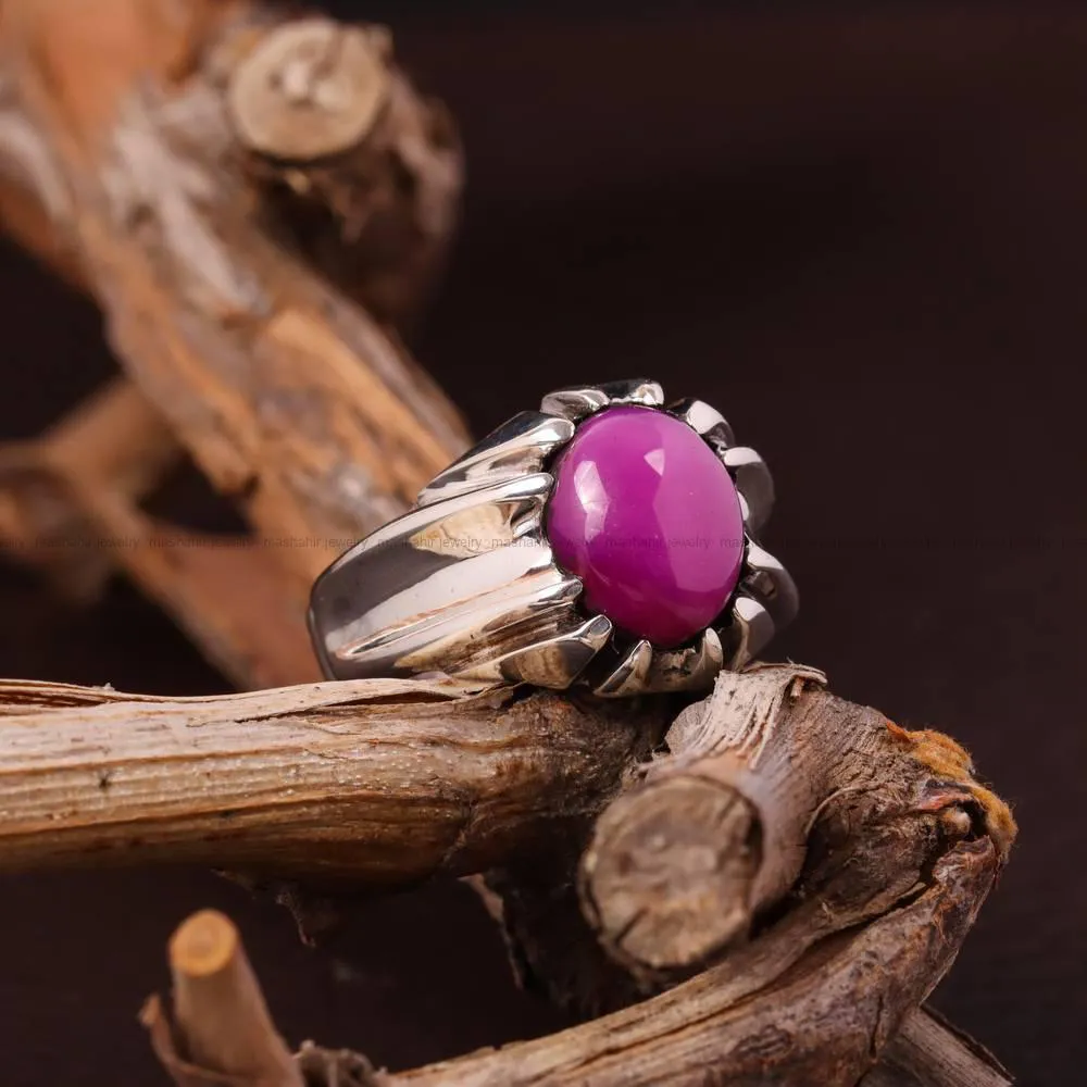 انگشتر ياقوت استار قرمز مردانه کد 4867
