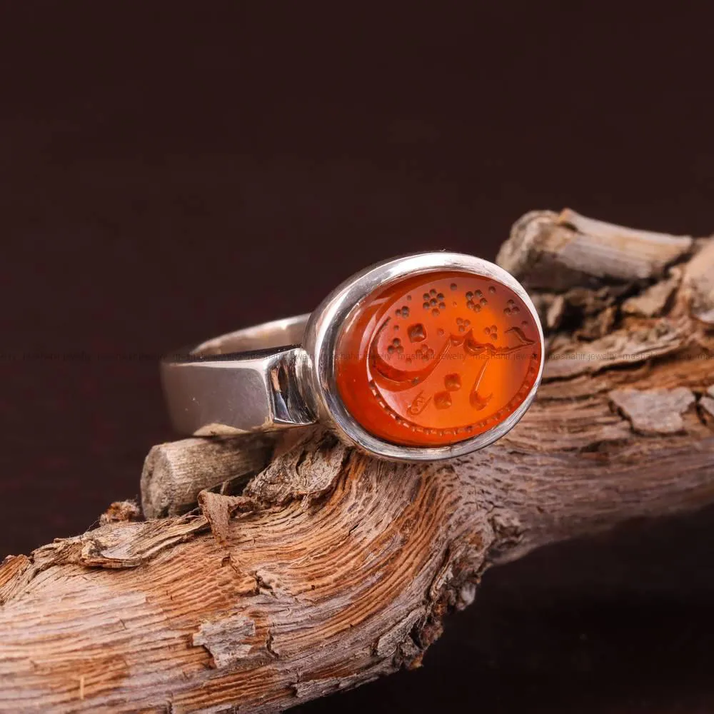 انگشتر عقیق مردانه کد 4869