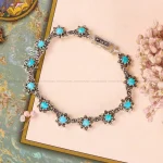 دستبند فیروزه زنانه کد 4725