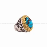 انگشتر فیروزه شجری مردانه کد 4674