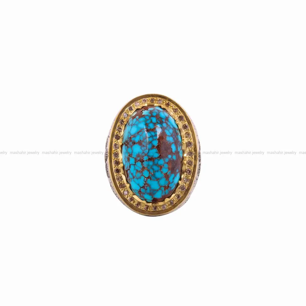 انگشتر فیروزه شجری مردانه کد 4675