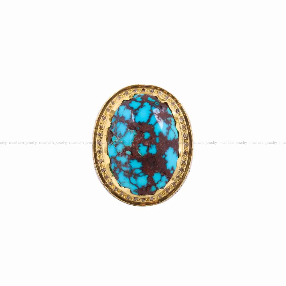 انگشتر فیروزه شجری مردانه کد 4676