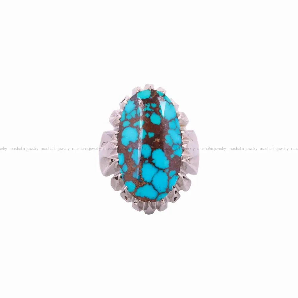 انگشتر فیروزه شجری مردانه کد 4679