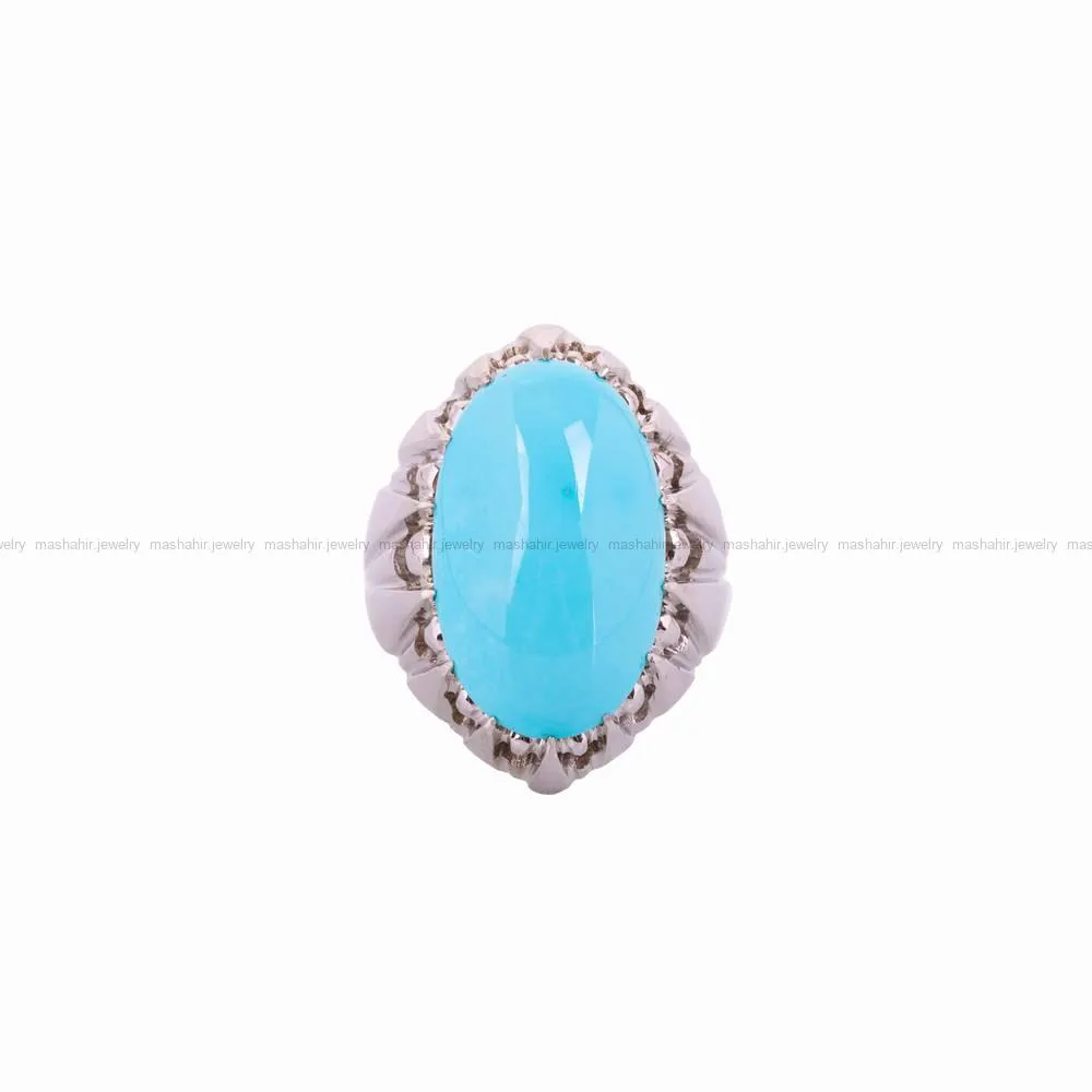 انگشتر فیروزه عجمی مردانه کد 4680
