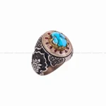 انگشتر فیروزه شجری مردانه کد 4681