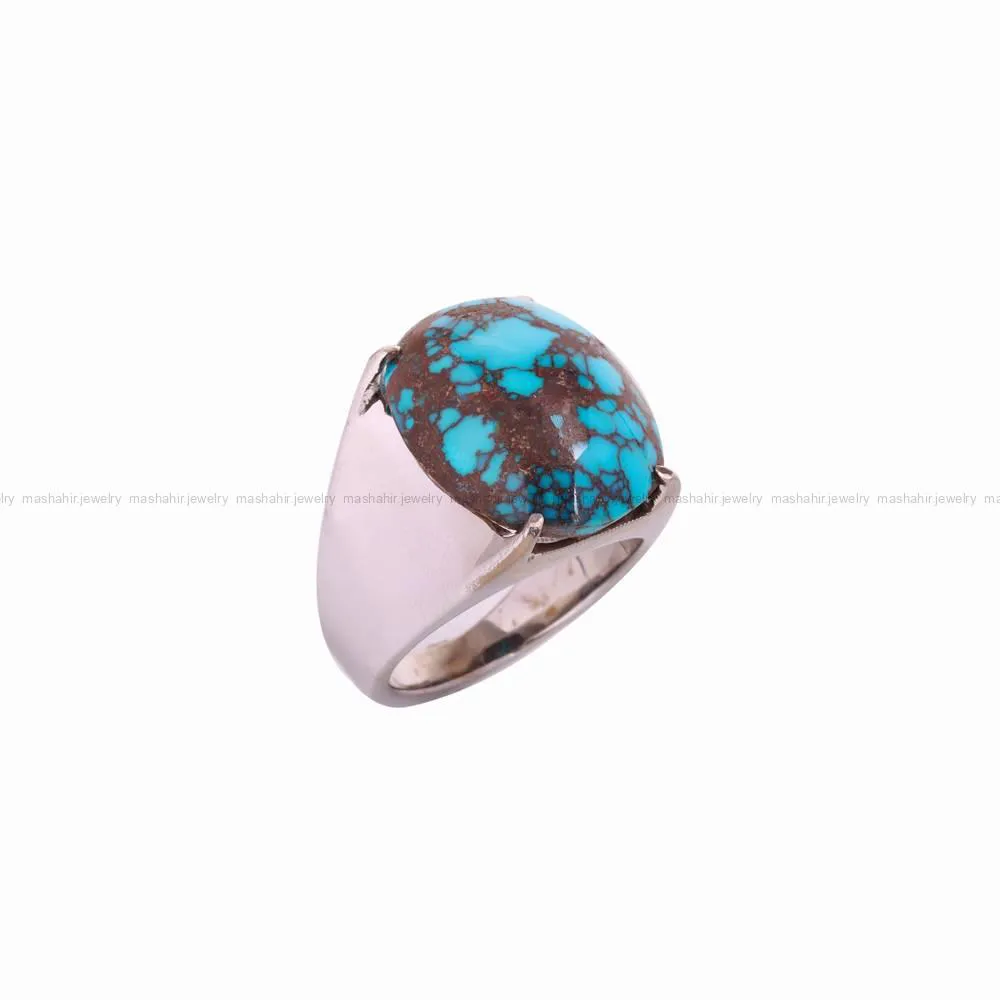 انگشتر فیروزه شجری مردانه کد 4682